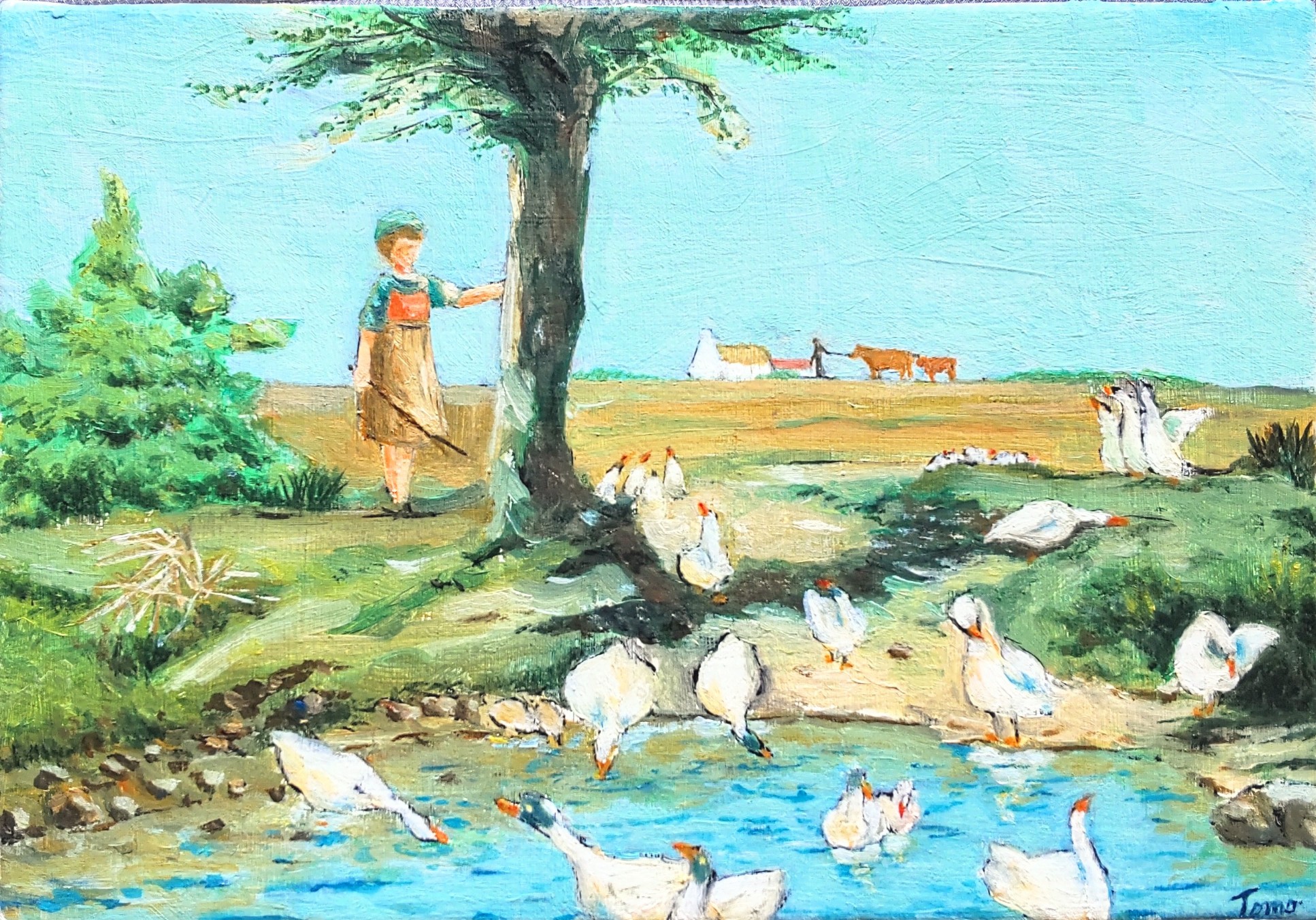 Jean-Franois Millet、鵞鳥番の少女2、希少画集画 Jean-Franois Millet、鵞鳥番の少女2、希少画集画
