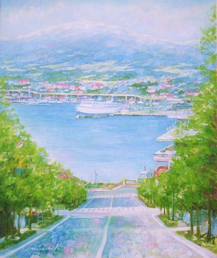 k*u様 函館八幡坂の水彩画 F30号サイズ 八幡坂」 by 中村和美｜Artmeter｜暮らしを彩るアートが、きっと見つかる