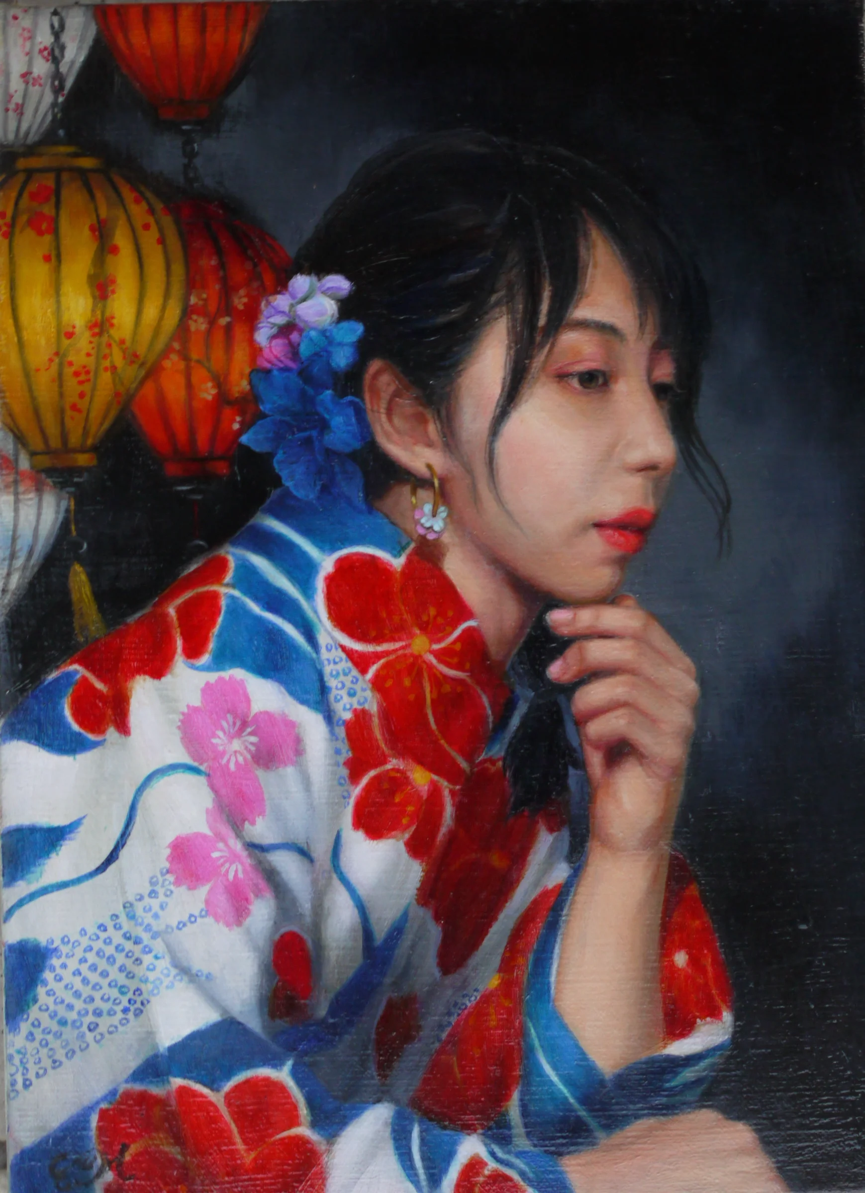 パーソン 油彩画 アポン川のほとり 川のほとり — Artmeter™