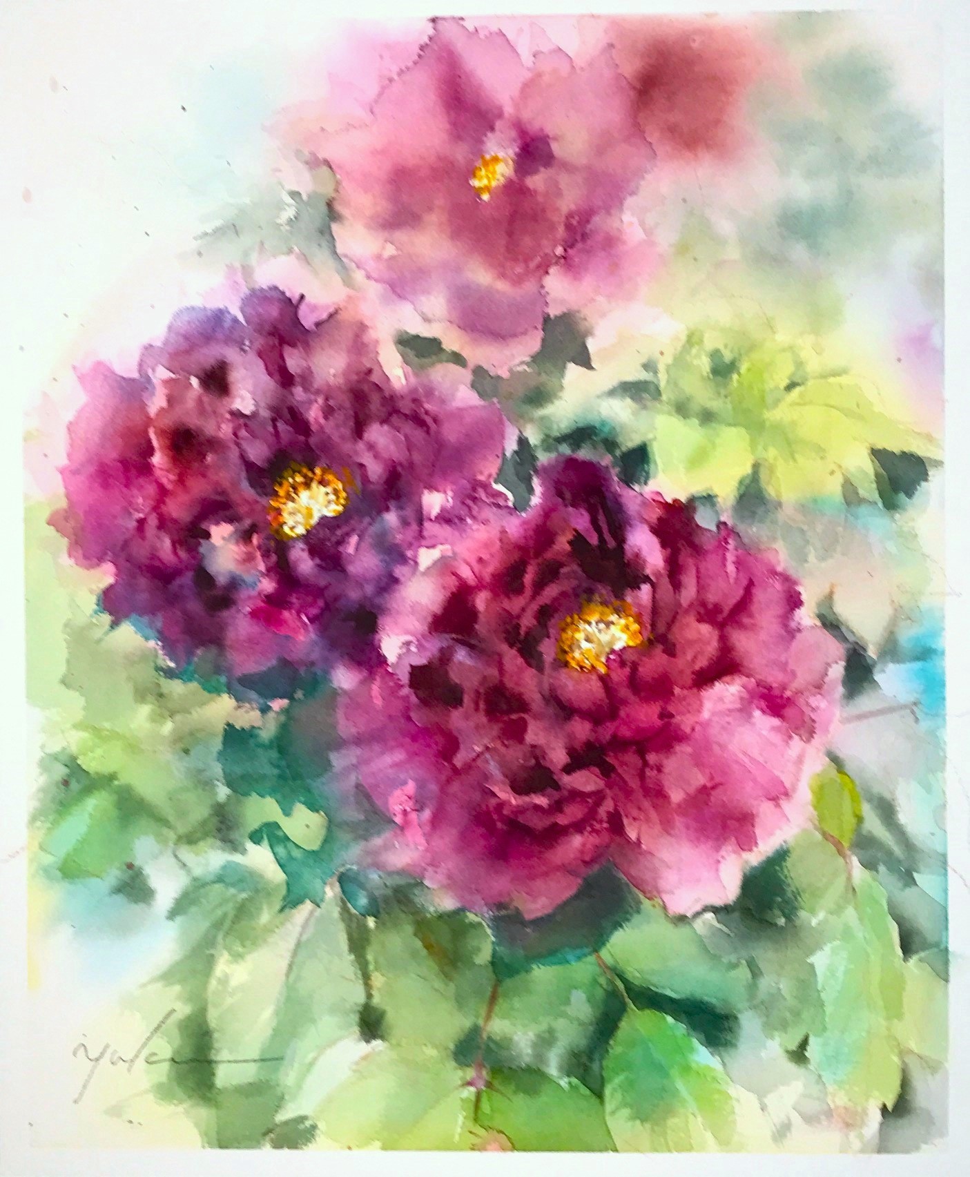 水彩画(ぼたん)№113 牡丹 — Artmeter™