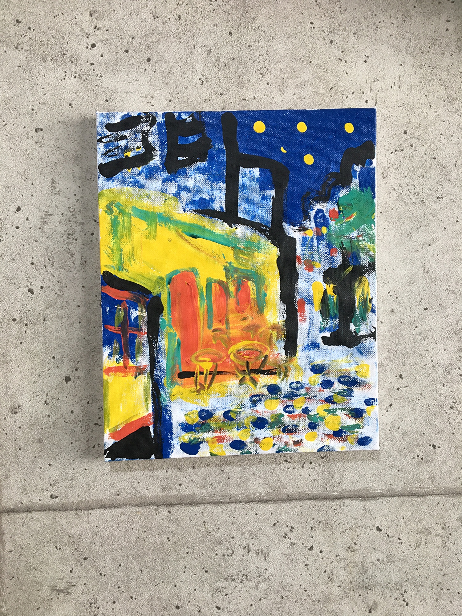 尾崎オマージュ【Cawian 2001年　絵画】 夜のカフェのオマージュ(抽象) — Artmeter™
