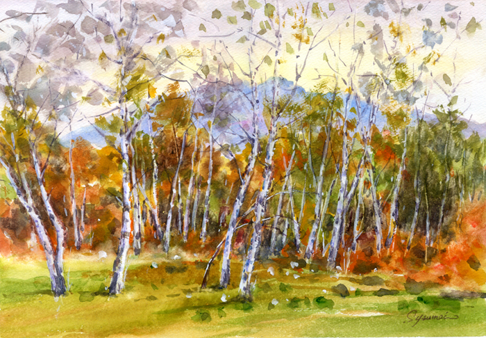 水彩画原画 紅葉の妙高高原 #478 — Artmeter™