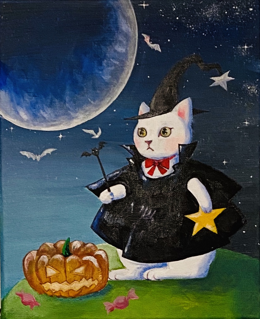 絵画。壁掛け原画【可愛い猫たちのロマンチックなピアノ演奏会】 ピアノを弾く猫 — Artmeter™