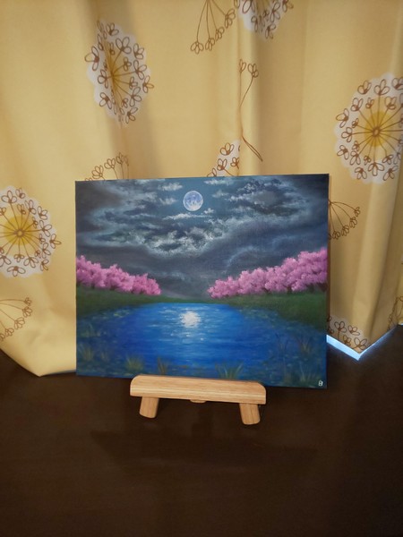 夜桜の池 — Artmeter™