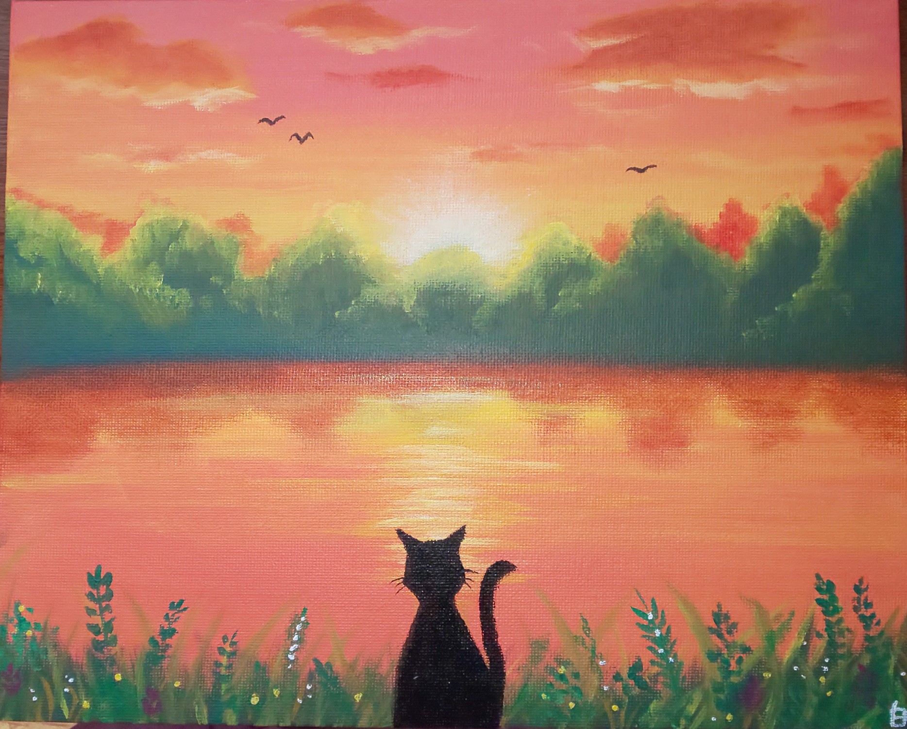 夕焼けと猫 — Artmeter™