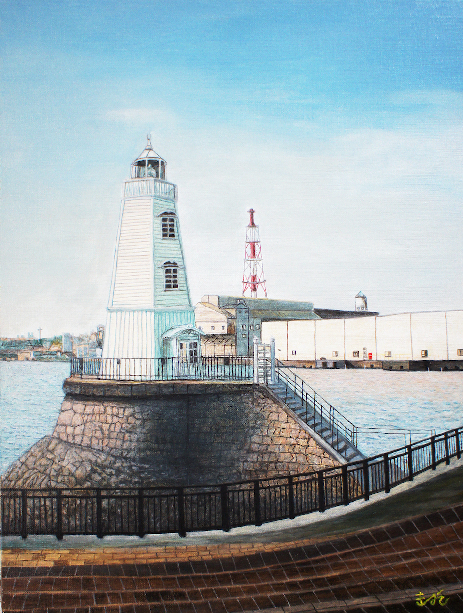 油絵 初夏 堺のシンボル旧堺燈台 primary.jpg