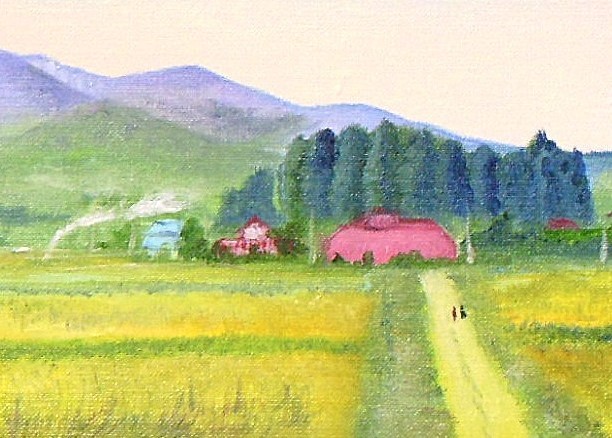 春の安達太良山、田園風景 — Artmeter™