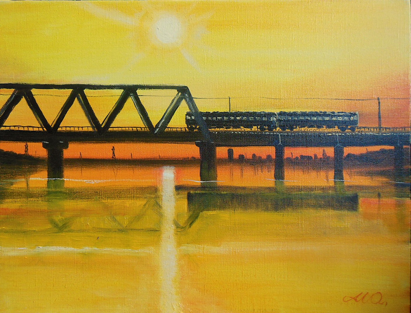 油彩原画 カンボジアの森の夕日　F 6号 初夏の午後 f-6号 — Artmeter™