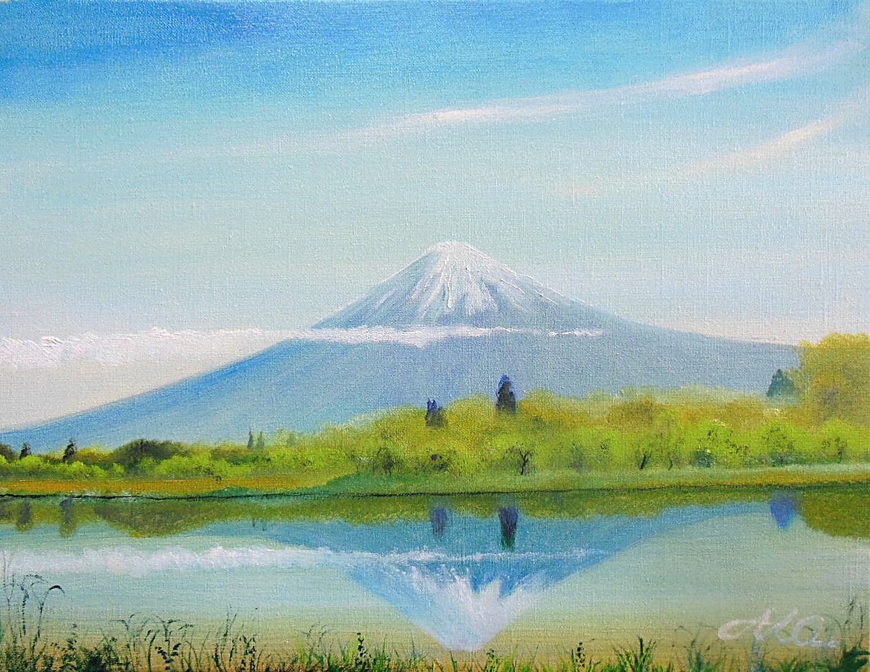 春椿と富士山 f－6号 — Artmeter™