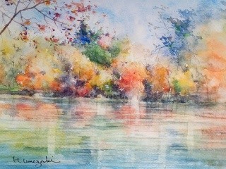 水辺の紅葉 — Artmeter™