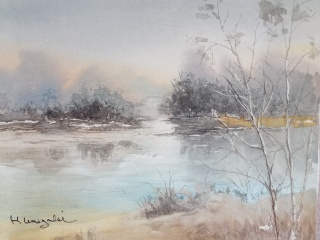 霧の中の水辺 — Artmeter™