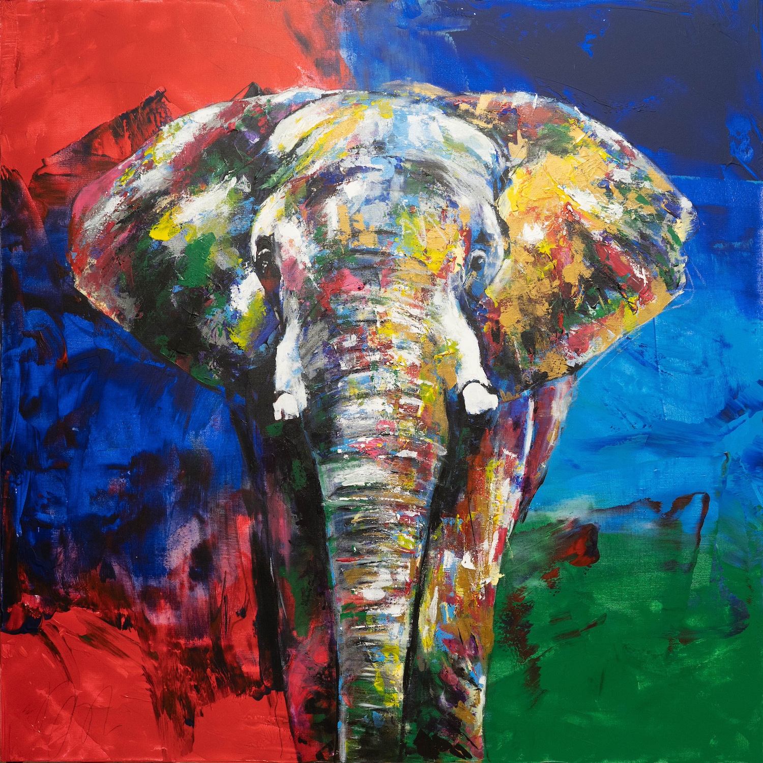 絵画  ｜手描き｜油絵 ｜オリジナル ｜象 ｜ELEPHANT primary.jpg