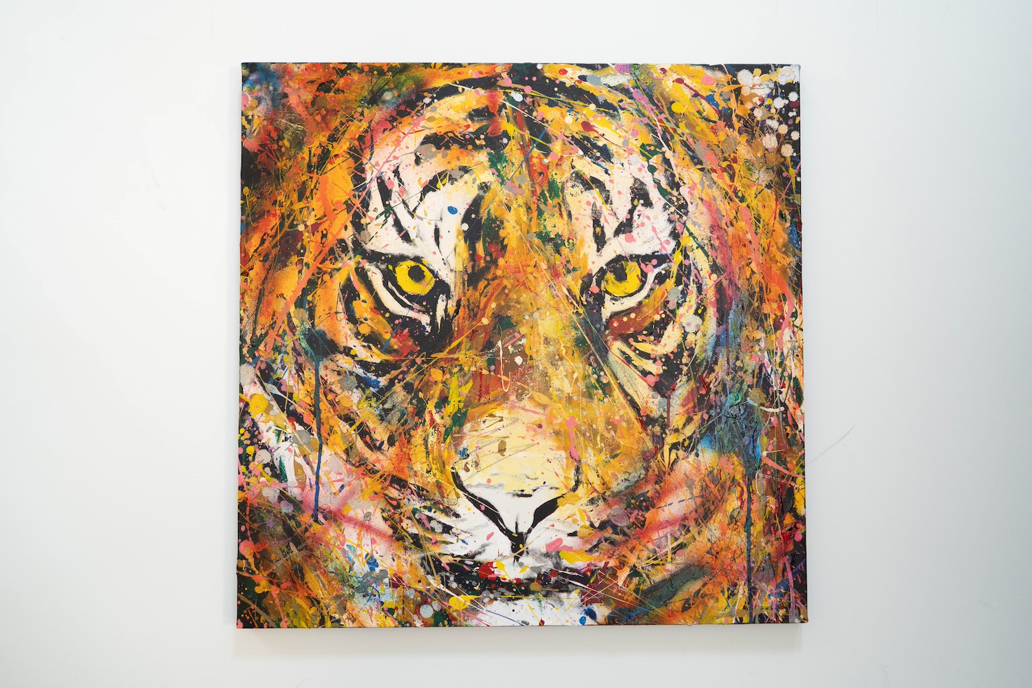 子供のトラの絵画桜ラメ子虎　スプレーアートSSMキャンバス TIGER #5 — Artmeter™