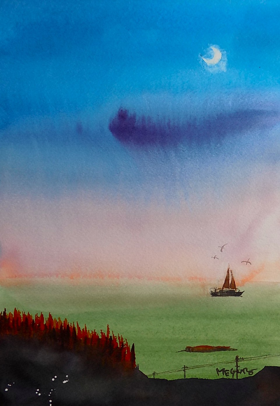 夕暮れの海 — Artmeter™