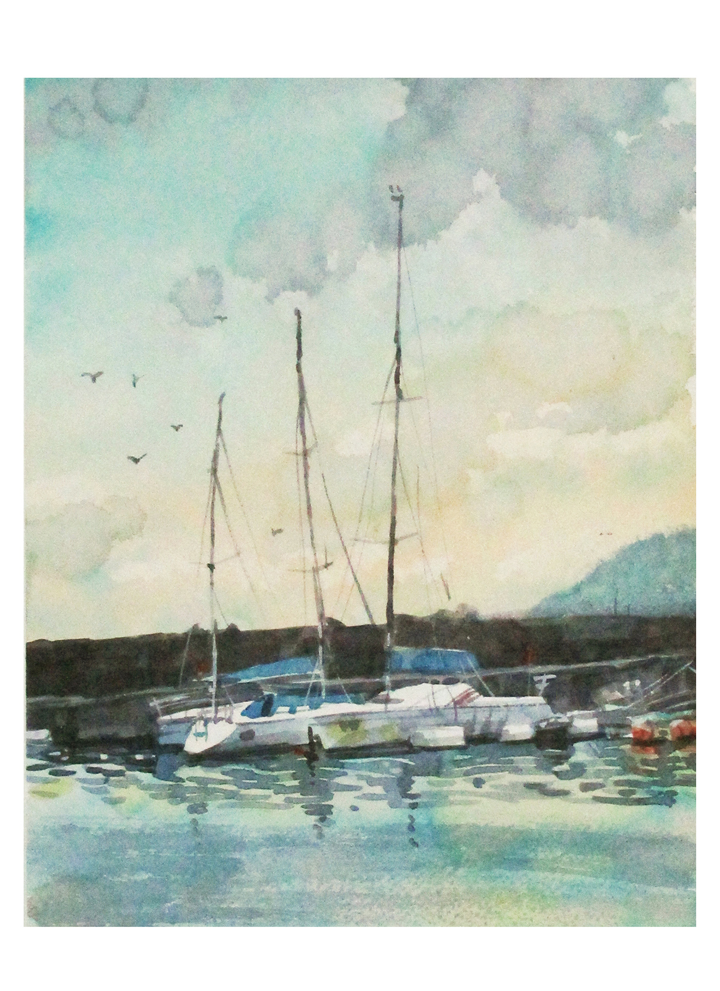 ヨットハーバーの夕暮れ — Artmeter™