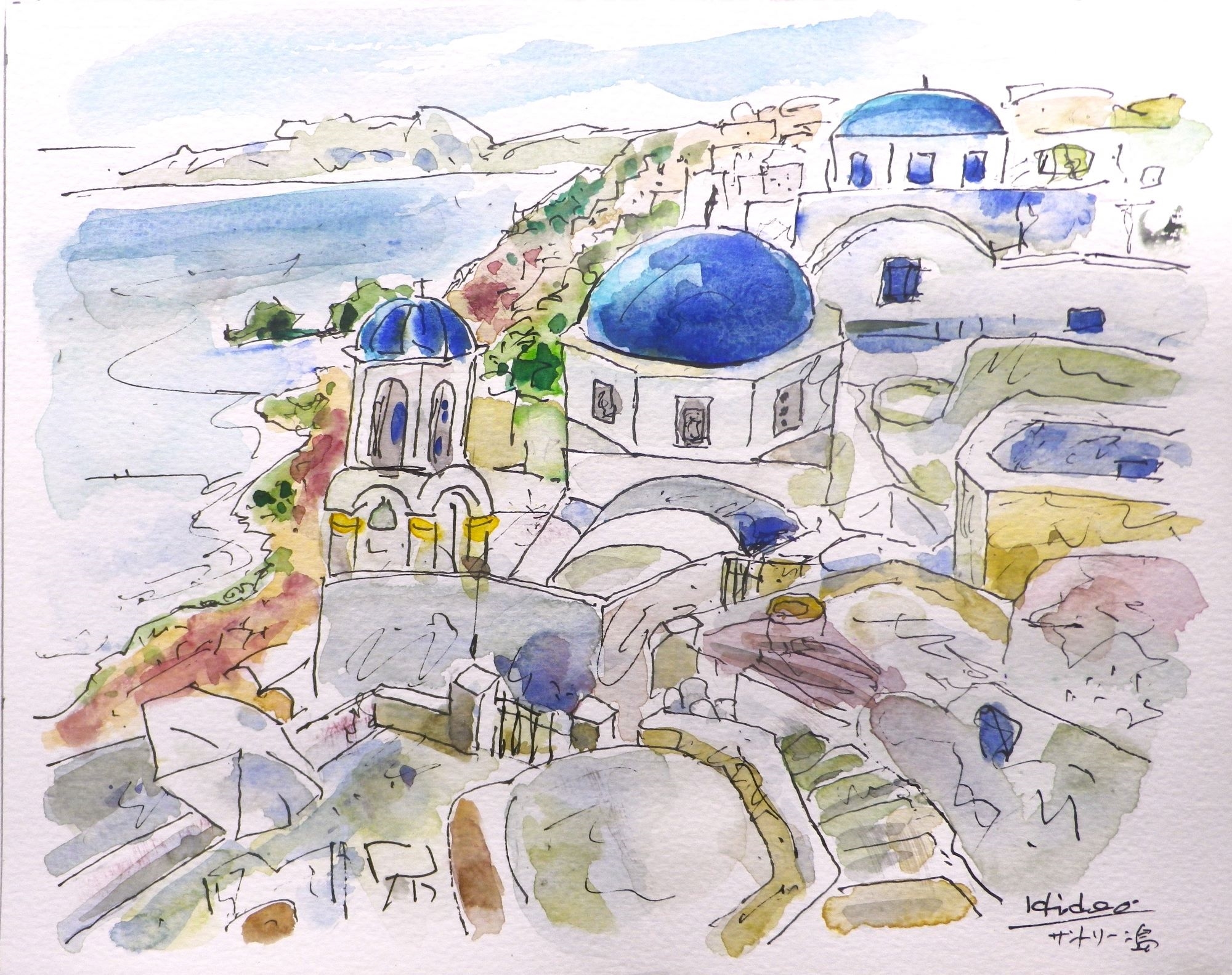 油彩 サントリニ島　約63x53cm 2022 サントリーニ / Santorini 45.5 × 33.3cm Oil on canvas #油彩画
