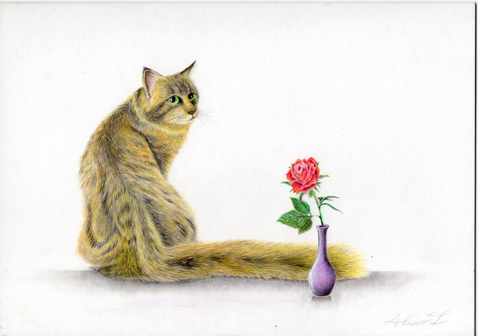 猫と薔薇 — Artmeter™