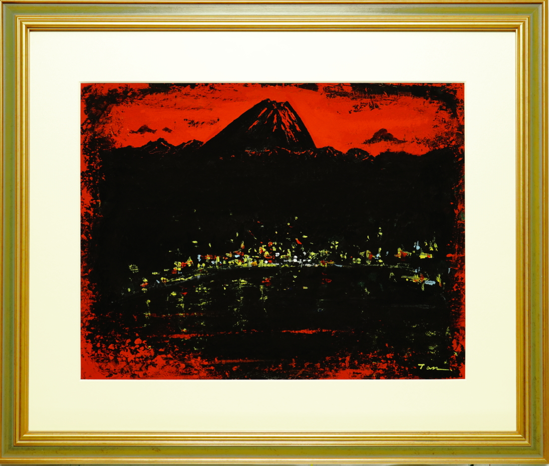 Flowers」(NO.2608) 6号F ケント紙にアクリル絵の具 額付き — Artmeter™