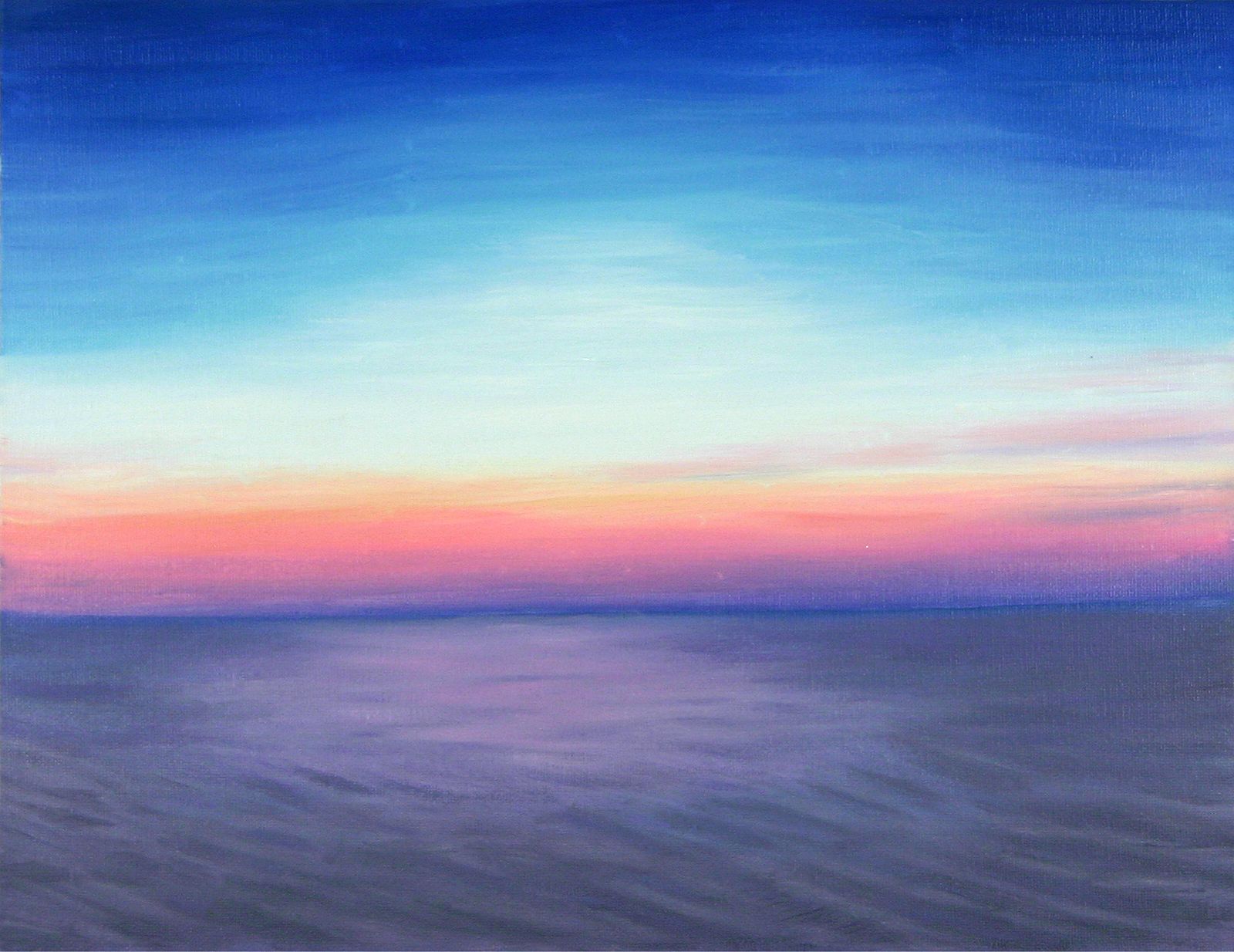 朝焼け　　☆絵画 絵画 朝焼けの海 (朝隈敏彦) 【海・山】【肉筆】【油絵】【3・4号