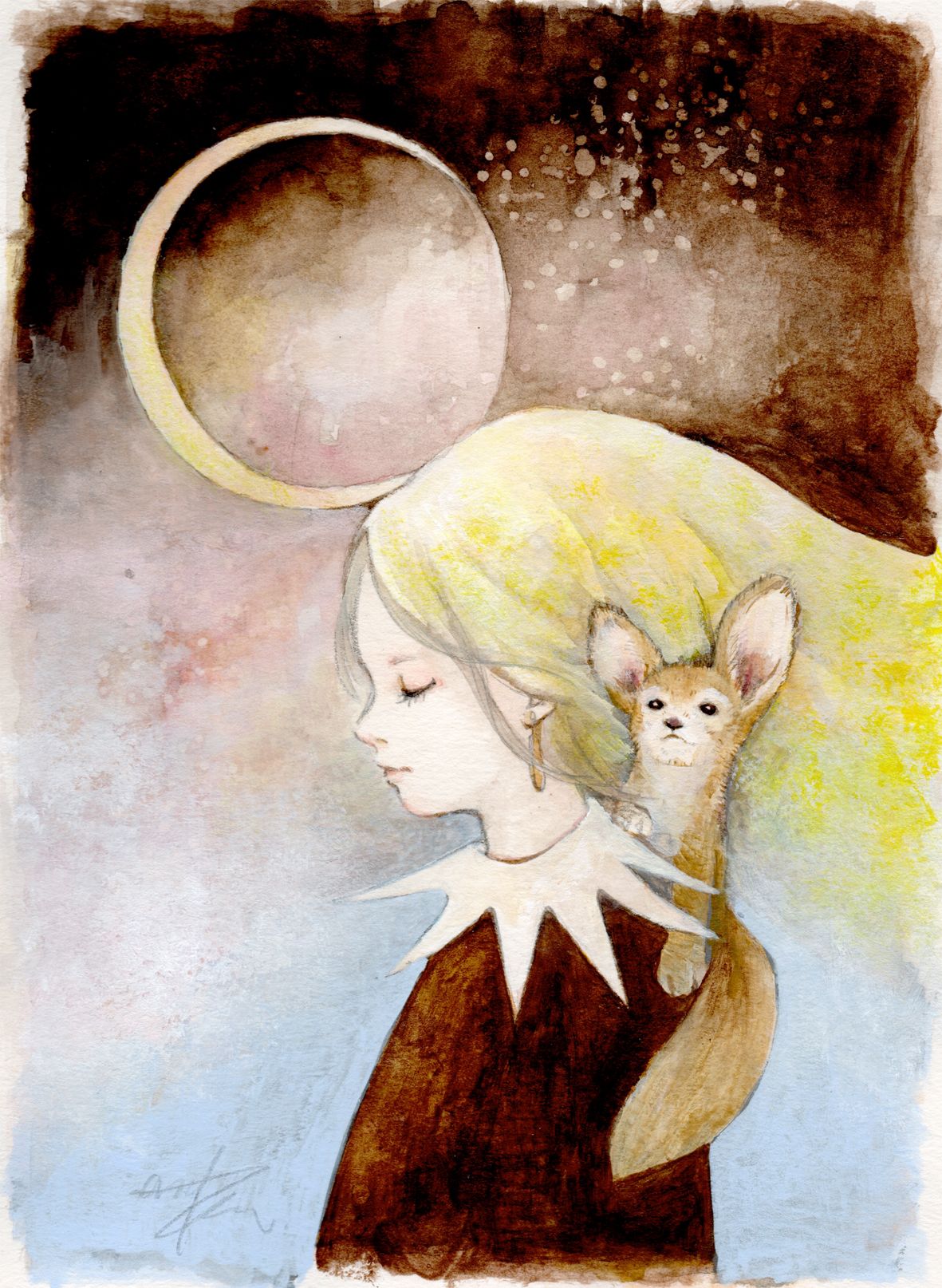クレセントムーン　絵画 crescent moon — Artmeter™