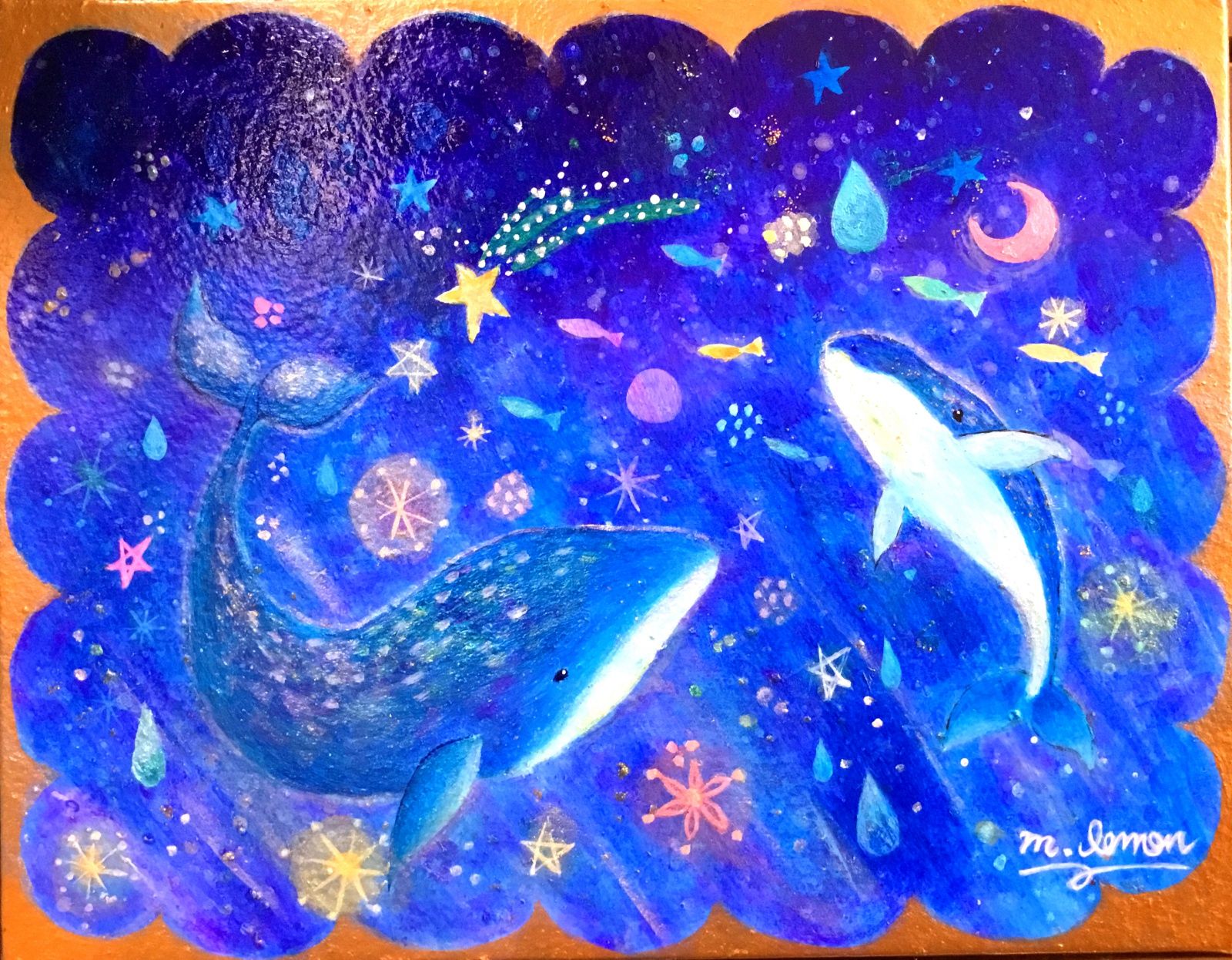 クジラの親子と星の海 — Artmeter™