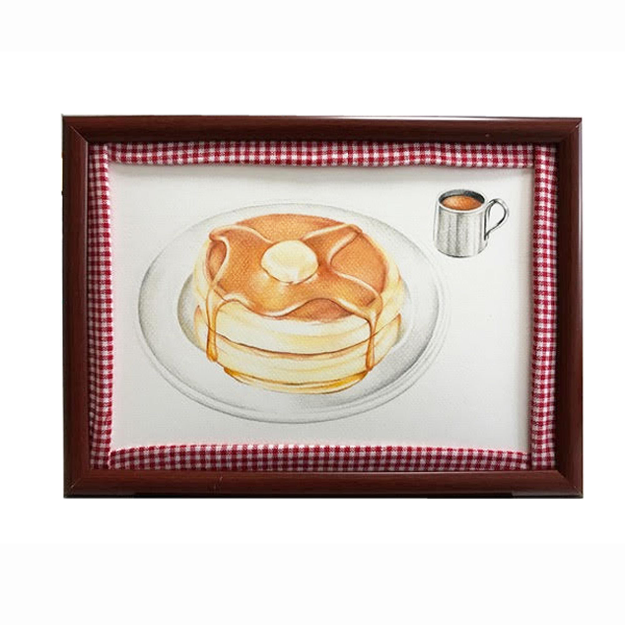 の✳︎　マメイケダ　原画　ホットケーキ　アンバター　サイン、コメント入り の✳︎ マメイケダ 原画 ホットケーキ アンバター サイン、コメント