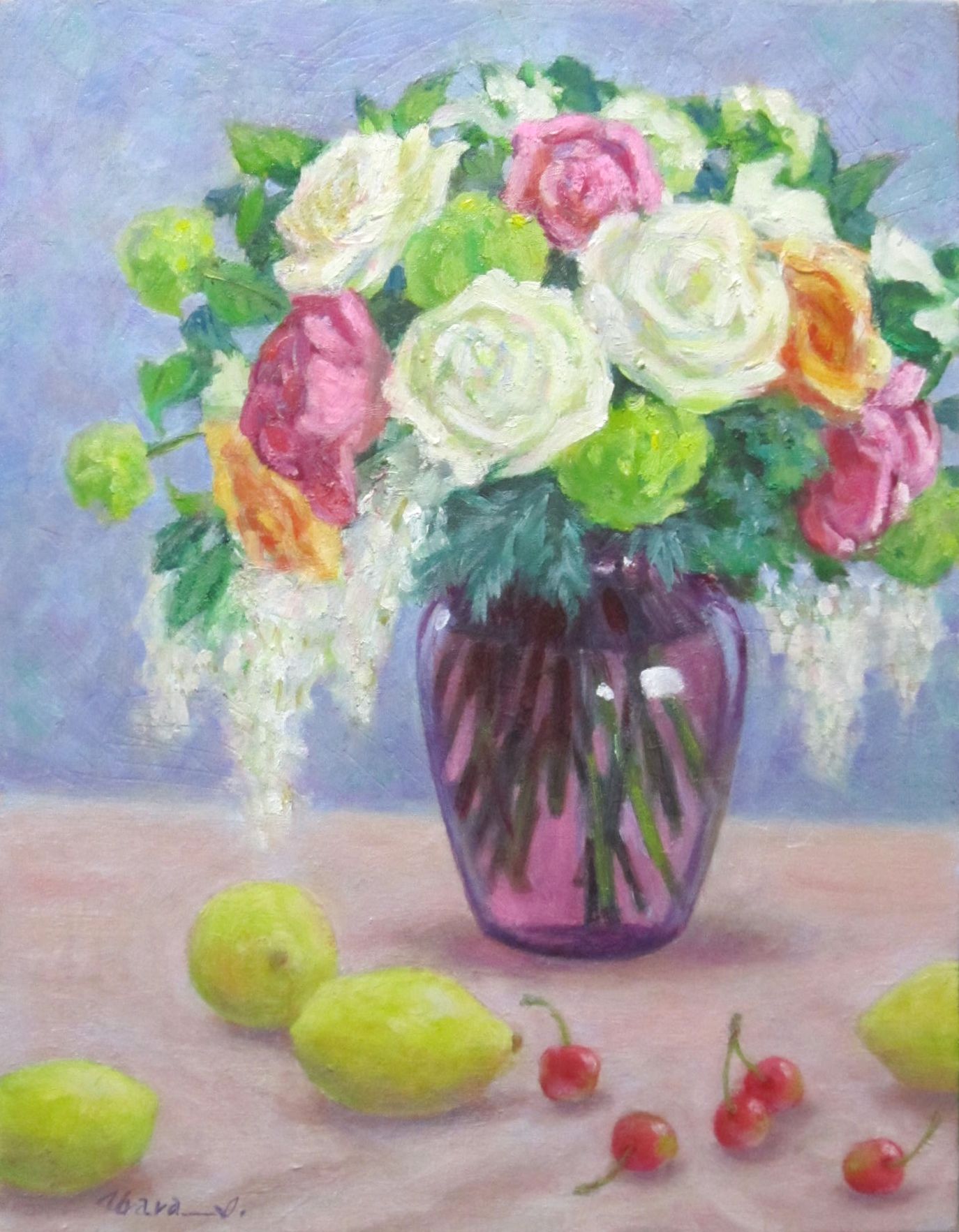 花瓶の花とフルーツ — Artmeter™