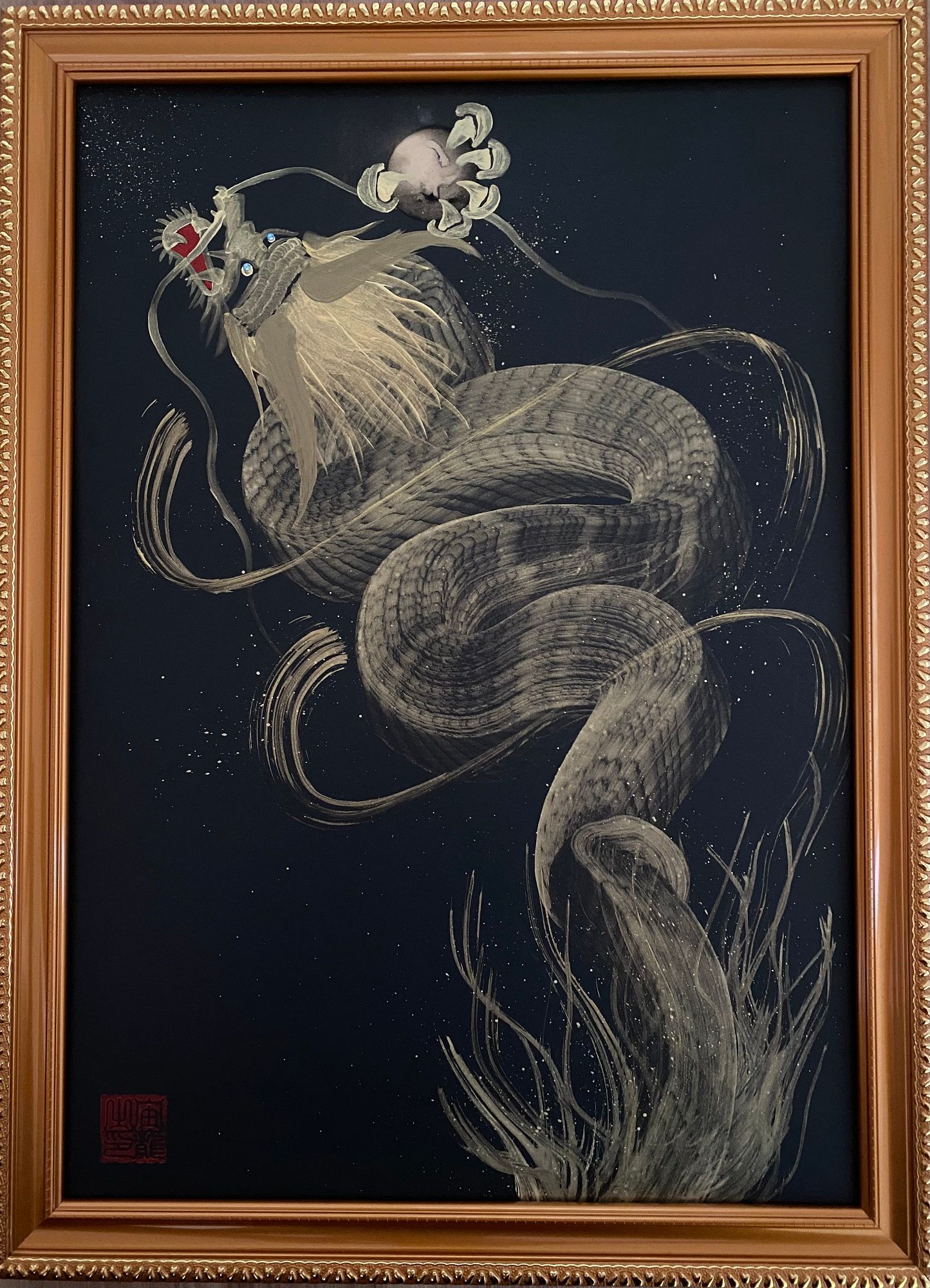 A2 原画　展示会作品　＃一筆龍　＃昇飛金龍　 ＃原価78000円 一筆龍『燦金龍』 — Artmeter™