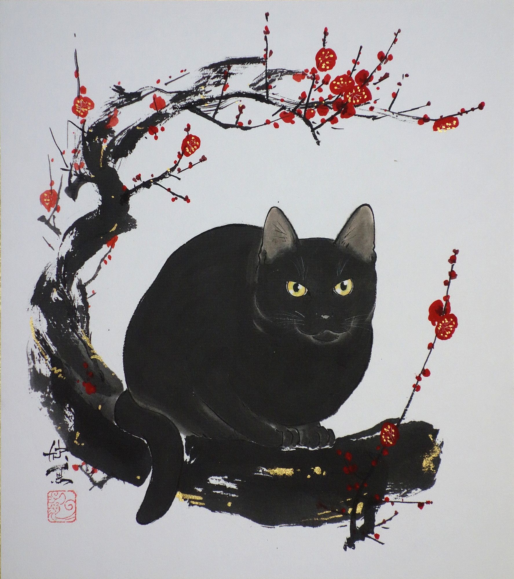 紅梅黒猫 — Artmeter™