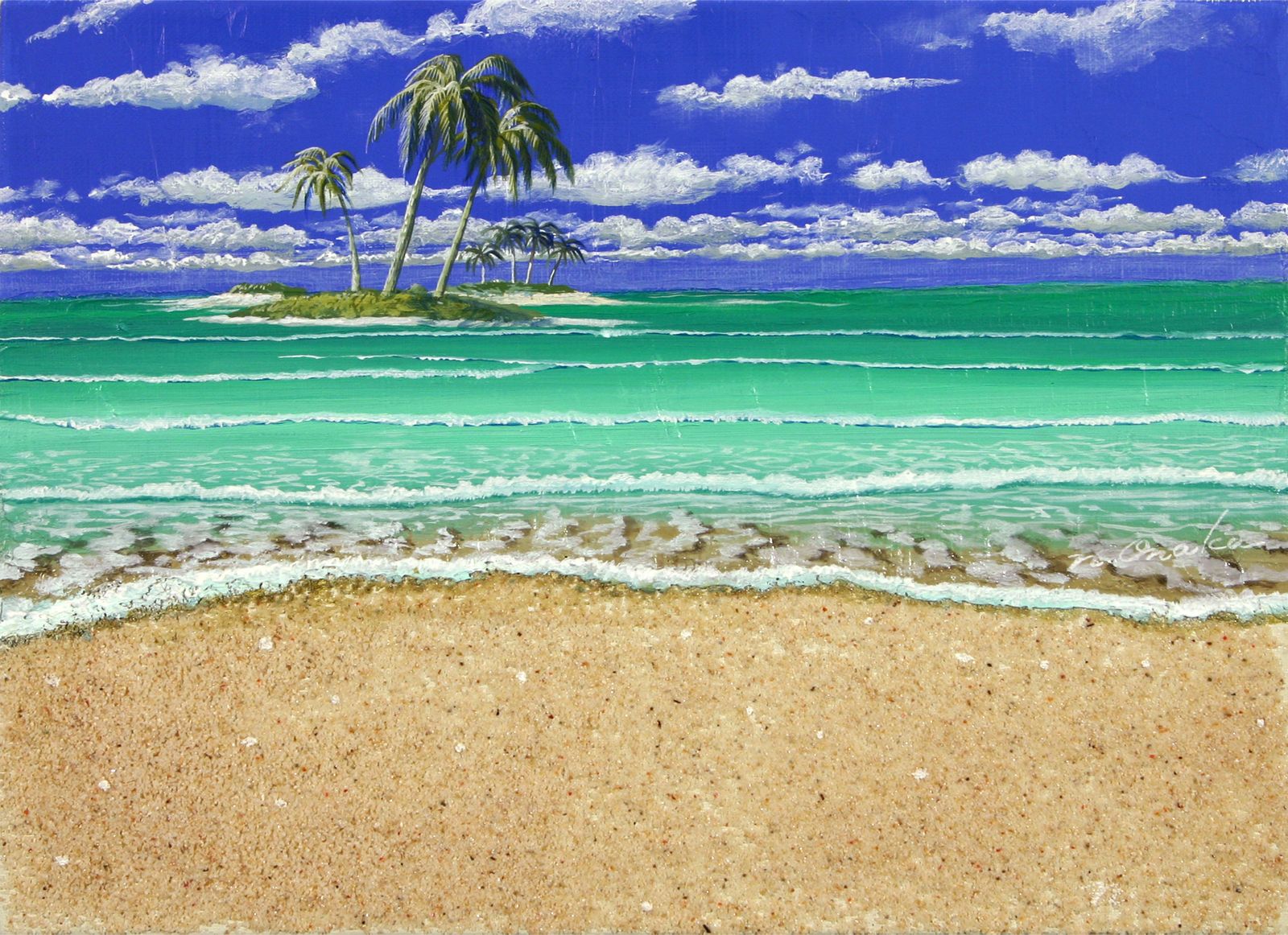 南国リゾートホテル 油絵 瀬良風香 肉筆油彩画『爽風上高地』小 | 東京書芸館公式通販ウェブ